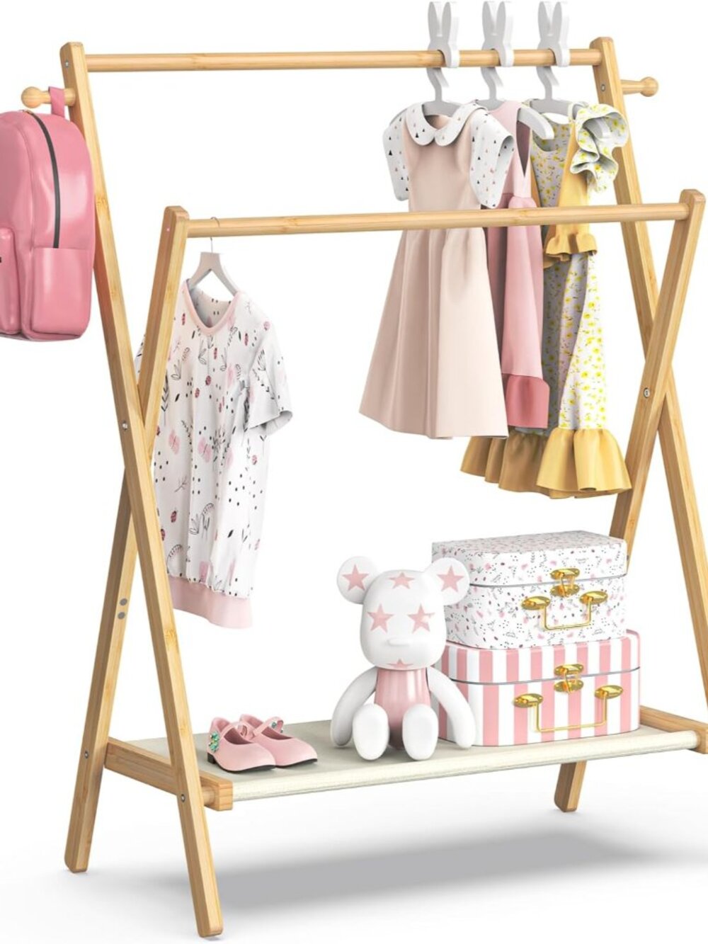 Kids Clothing Rack, Small Clothes Rack for Toddler Pets, Kids Dress Up Rack with